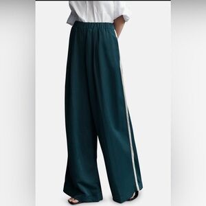 TWP XS Wide Leg Track Pants w/ white trim bias Eva Pant Ponderosa Pine new cond